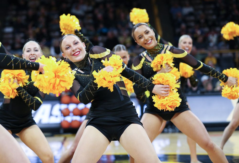 The Iowa Dance Team performs at halftime of the Iowa Hawkeyes game against North Florida Thursday, November 21, 2019 at Carver-Hawkeye Arena. (Brian Ray/hawkeyesports.com)