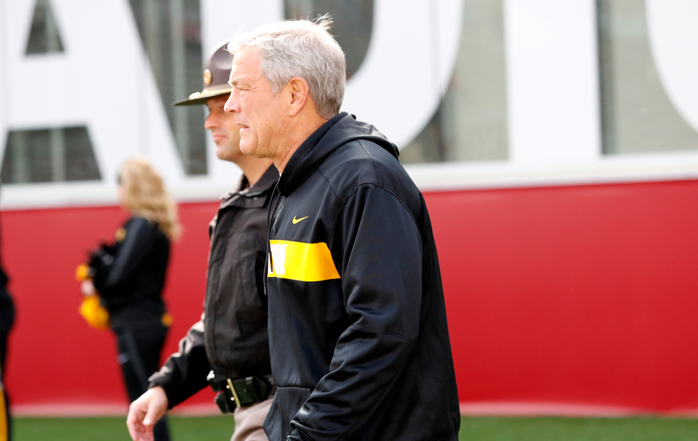 Iowa Hawkeyes head coach Kirk Ferentz against the Indiana Hoosiers Saturday, October 13, 2018 at Memorial Stadium, in Bloomington, Ind. (Brian Ray/hawkeyesports.com)