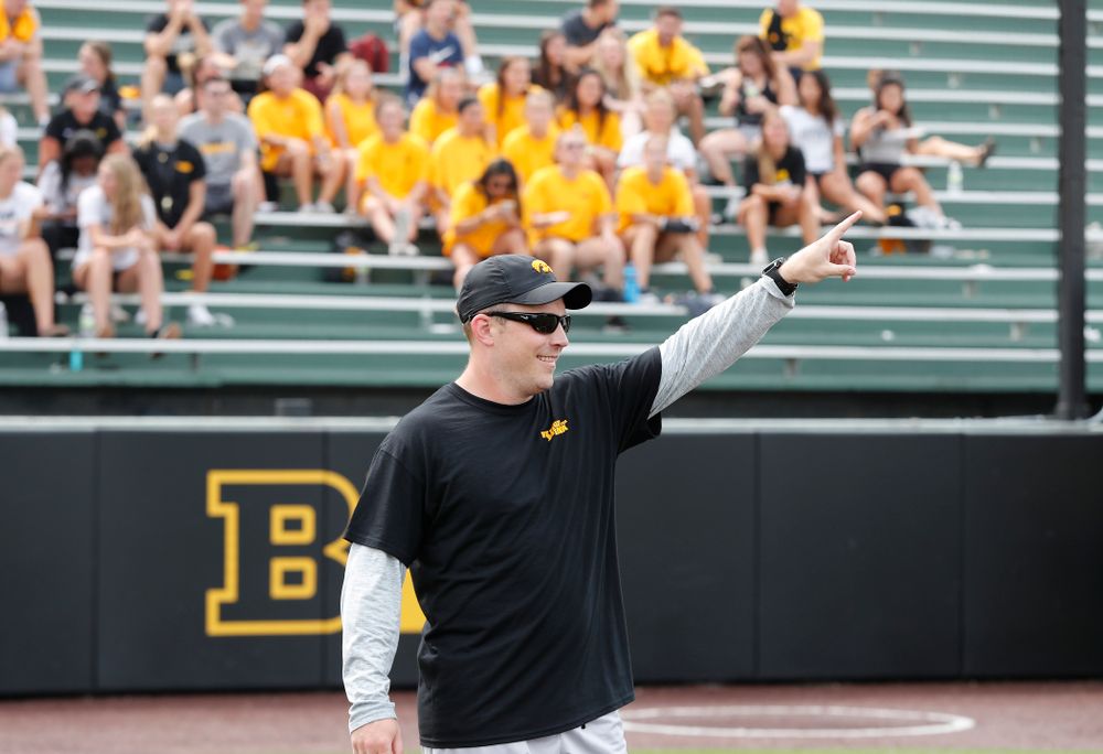 Director of Football New Media Max Allen during the Iowa Student Athlete Kickoff Kickball game Sunday, August 19, 2018 at Duane Banks Field. (Brian Ray/hawkeyesports.com)