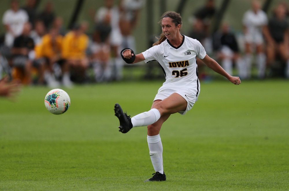 Iowa Hawkeyes midfielder Josie Durr (25) during a 6-1 win over Northern Iowa Sunday, August 25, 2019 at the Iowa Soccer Complex. (Brian Ray/hawkeyesports.com)