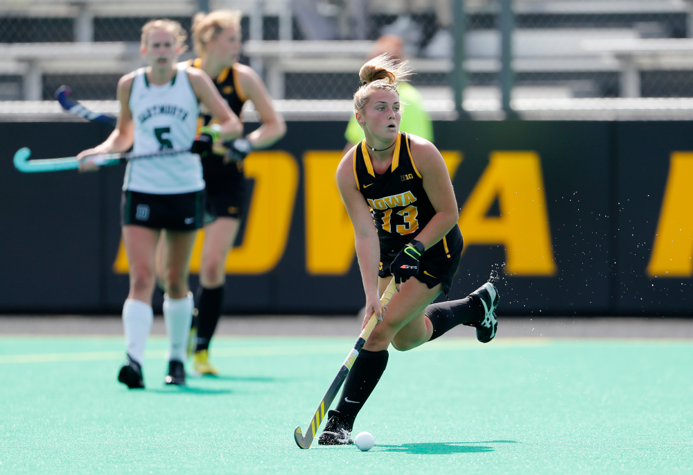 Iowa Hawkeyes Leah Zellner (13) against Dartmouth Friday, August 31, 2018 at Grant Field. (Brian Ray/hawkeyesports.com)