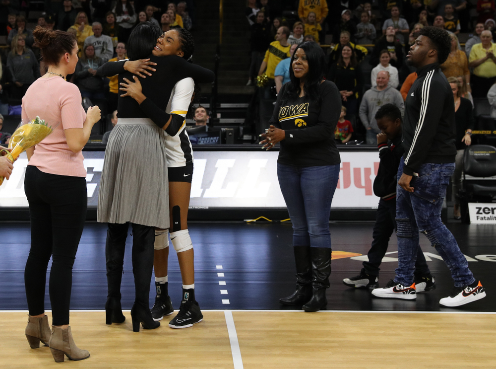 Iowa Hawkeyes outside hitter Taylor Louis (16) during senior day activities before their game against the Ohio State Buckeyes Saturday, November 24, 2018 at Carver-Hawkeye Arena. (Brian Ray/hawkeyesports.com)