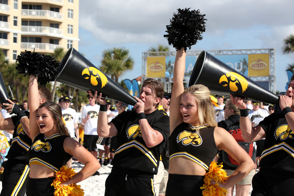 The Iowa Cheerleaders during the Outback Bowl Beach Day Sunday, December 30, 2018 at Clearwater Beach. (Brian Ray/hawkeyesports.com)