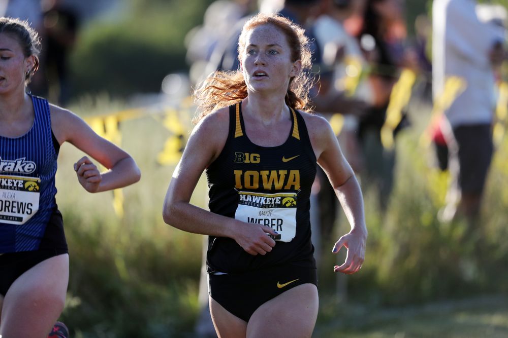 IowaÕs Macie Weber runs in the 2019 Hawkeye Invitational Friday, September 6, 2019 at the Ashton Cross Country Course. (Brian Ray/hawkeyesports.com)