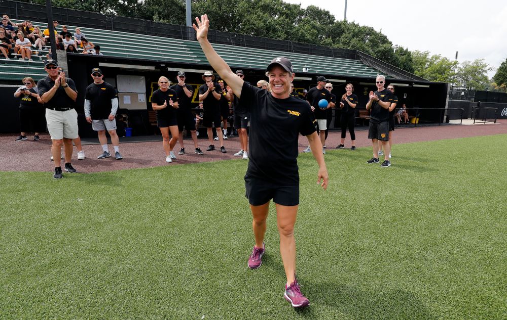 Head Women's Golf Coach Megan Menzel during the Iowa Student Athlete Kickoff Kickball game Sunday, August 19, 2018 at Duane Banks Field. (Brian Ray/hawkeyesports.com)