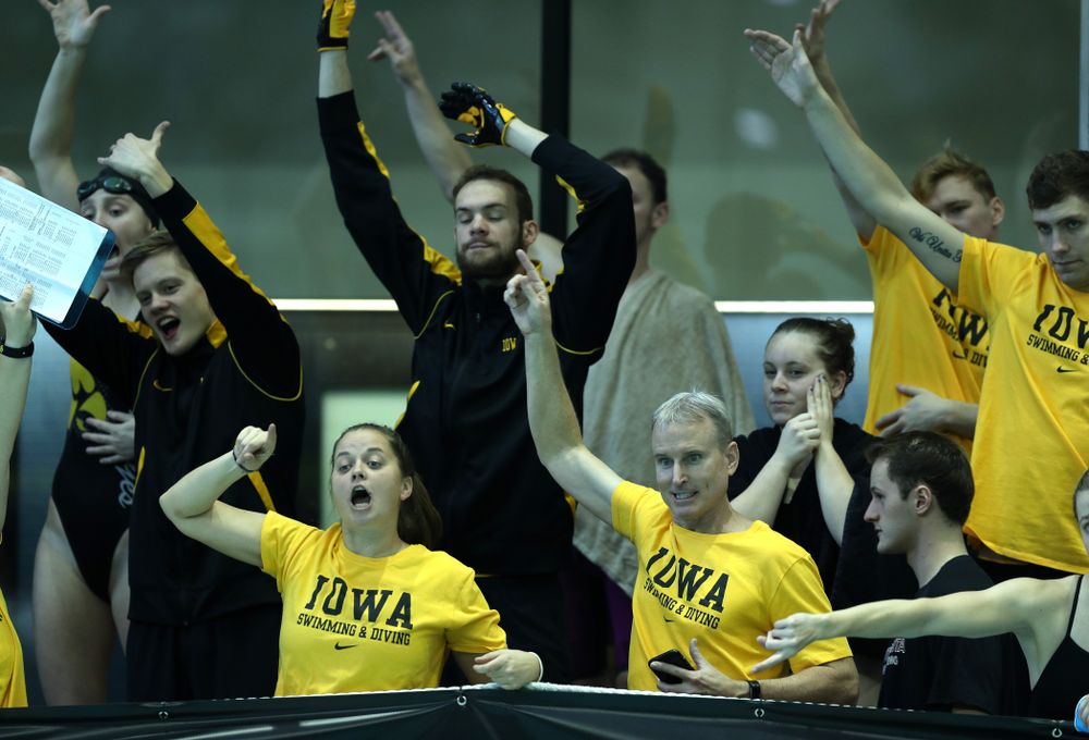 Iowa Hawkeye head coach Marc Long and assistant coach Ashley Dell Thursday, November 15, 2018 during the 2018 Hawkeye Invitational at the Campus Recreation and Wellness Center. (Brian Ray/hawkeyesports.com)