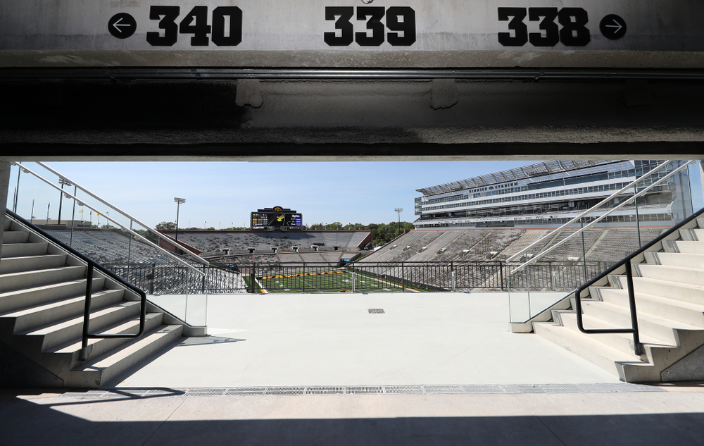 The view from the third level in the new north end zone of Kinnick Stadium Friday, August 9, 2019. (Brian Ray/hawkeyesports.com)