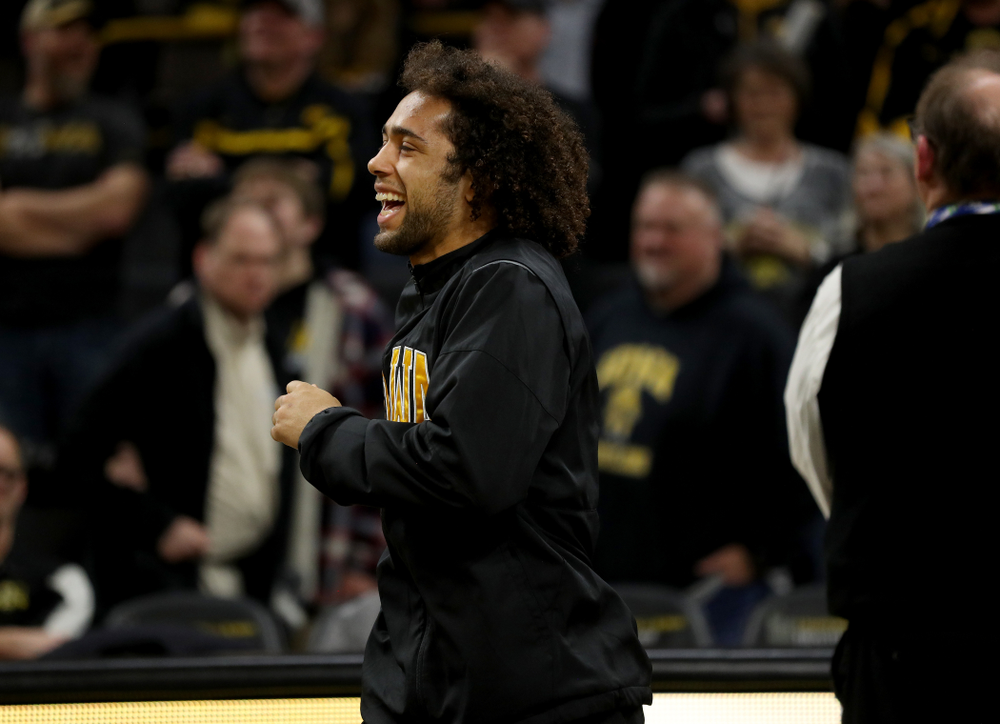 Iowa’s Jeremiah Moody during senior day activities Sunday, February 23, 2020 at Carver-Hawkeye Arena. (Brian Ray/hawkeyesports.com)