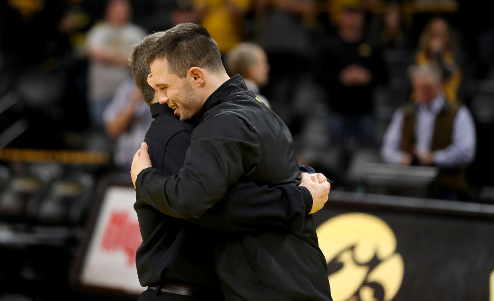 Iowa’s Danny Murphy during senior day activities Sunday, February 23, 2020 at Carver-Hawkeye Arena. (Brian Ray/hawkeyesports.com)