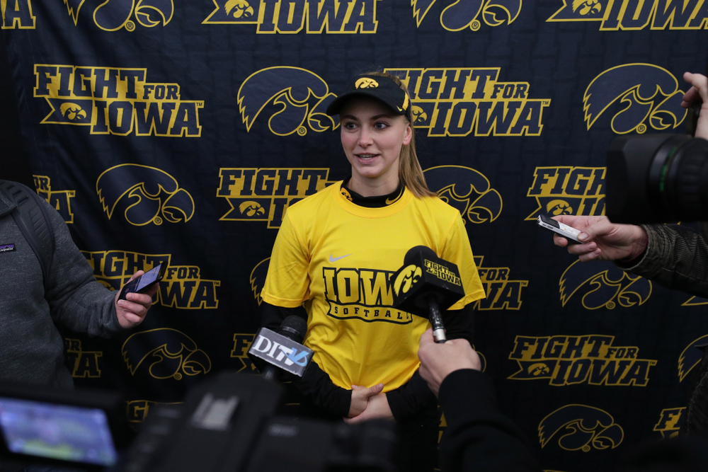 Iowa Hawkeyes Aralee Bogar (2) during they team's annual media day Friday, February 1, 2019 at the Hawkeye Tennis and Recreation Complex. (Brian Ray/hawkeyesports.com)
