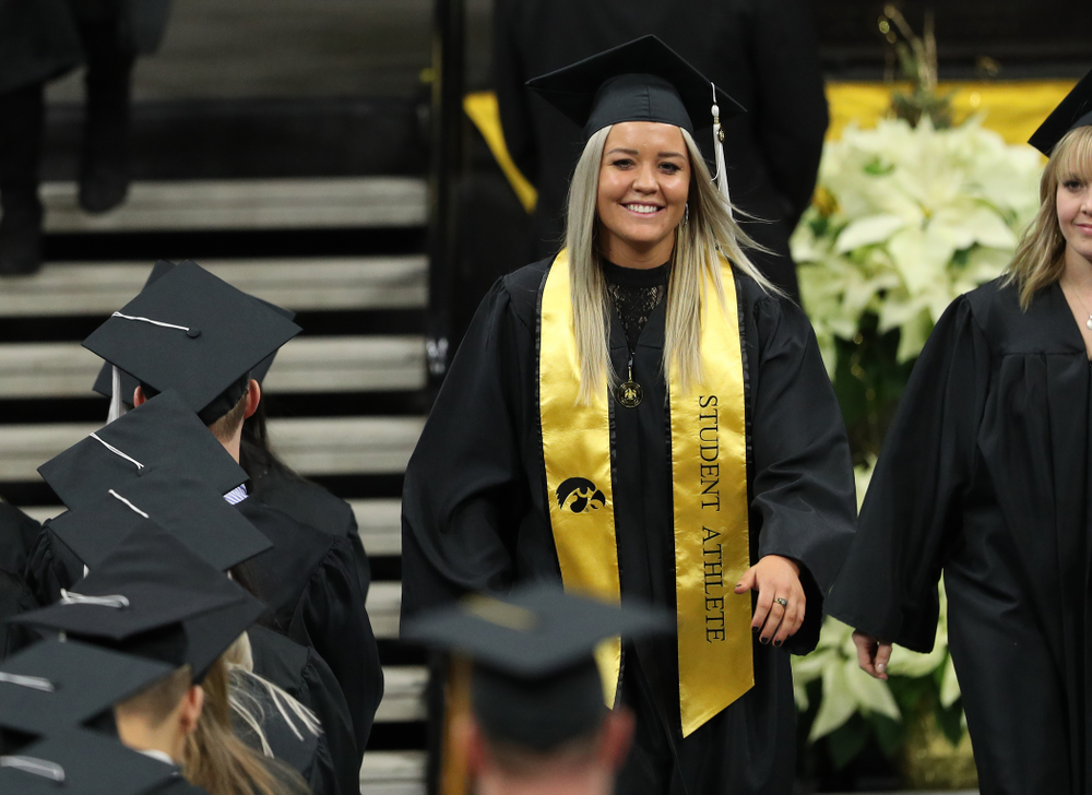 Iowa Soccer's Makenzie Ihle during the Fall Commencement Ceremony Saturday, December 15, 2018 at Carver-Hawkeye Arena. (Brian Ray/hawkeyesports.com)