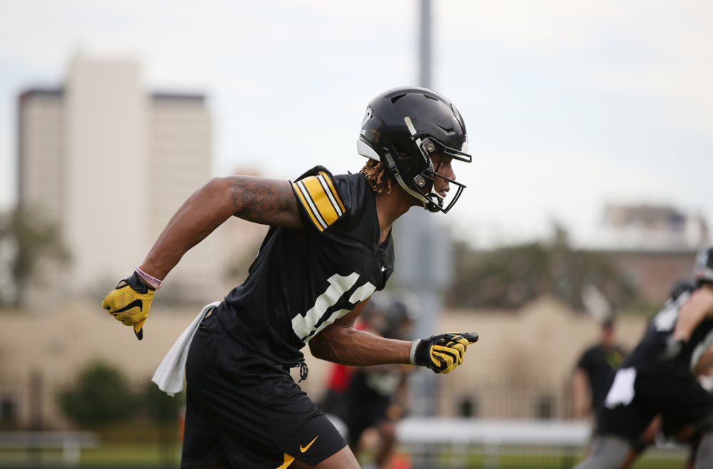 Iowa Hawkeyes wide receiver Brandon Smith (12) during the team's first Outback Bowl Practice in Florida Thursday, December 27, 2018 at Tampa University. (Brian Ray/hawkeyesports.com)