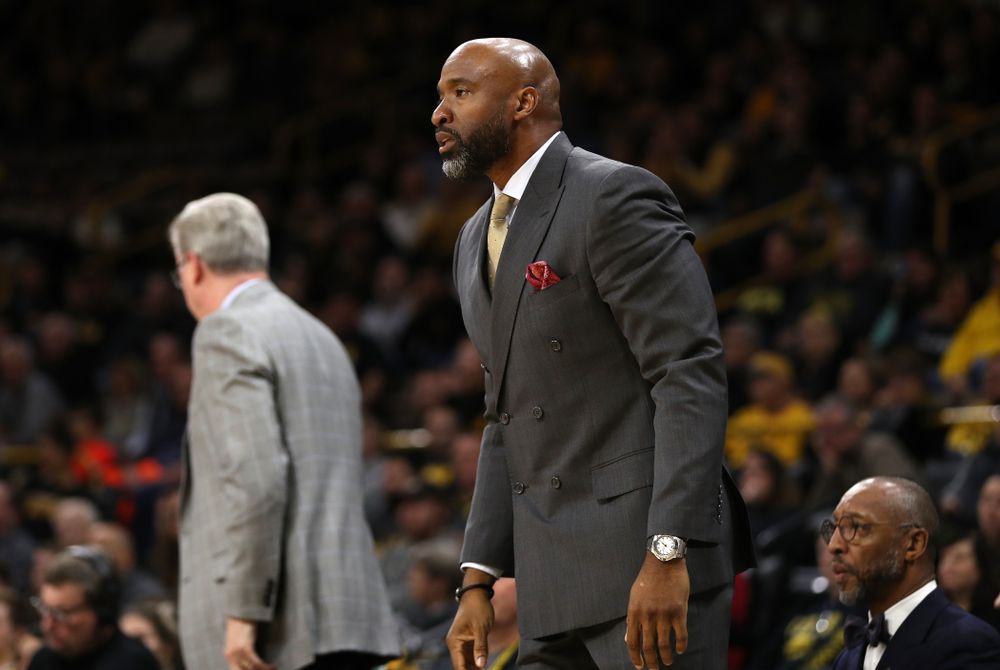 Iowa Hawkeyes assistant coach Andrew Francis against UW Green Bay Sunday, November 11, 2018 at Carver-Hawkeye Arena. (Brian Ray/hawkeyesports.com)