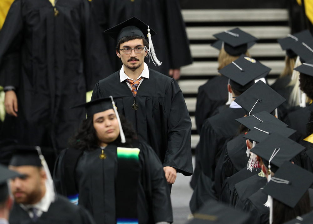 Iowa Football's Miguel Recinos during the Fall Commencement Ceremony Saturday, December 15, 2018 at Carver-Hawkeye Arena. (Brian Ray/hawkeyesports.com)