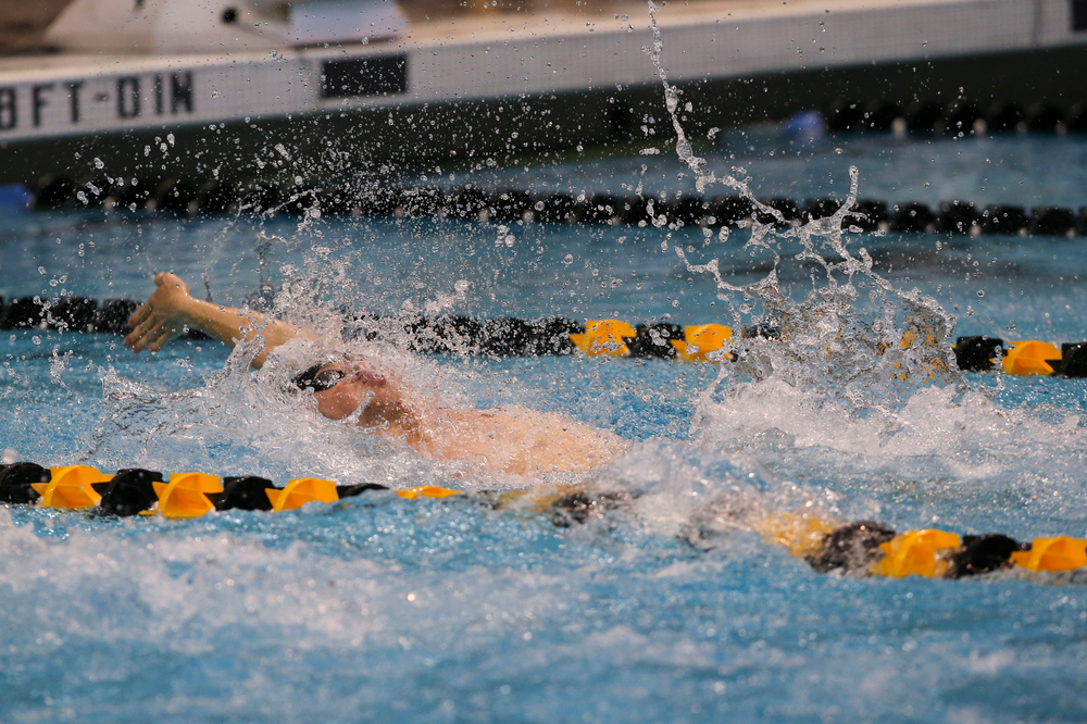 Iowa’s John Colin during Iowa swim and dive vs Minnesota on Saturday, October 26, 2019 at the Campus Wellness and Recreation Center. (Lily Smith/hawkeyesports.com)