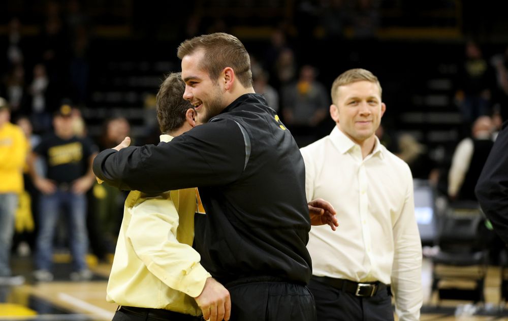 Iowa’s Steven Holloway during senior day activities Sunday, February 23, 2020 at Carver-Hawkeye Arena. (Brian Ray/hawkeyesports.com)