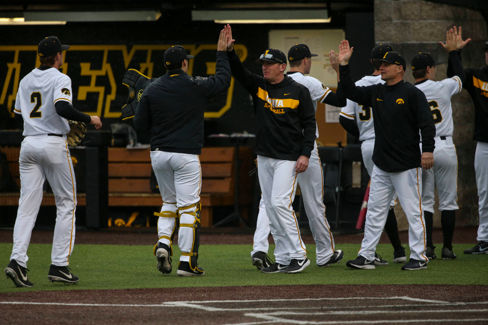 The Iowa baseball team at game 1 vs Illinois on Friday, March 29, 2019 at Duane Banks Field. (Lily Smith/hawkeyesports.com)