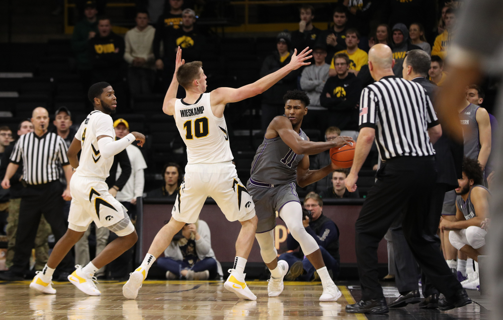 Iowa Hawkeyes guard Joe Wieskamp (10) against the Northwestern Wildcats Sunday, February 10, 2019 at Carver-Hawkeye Arena. (Brian Ray/hawkeyesports.com)