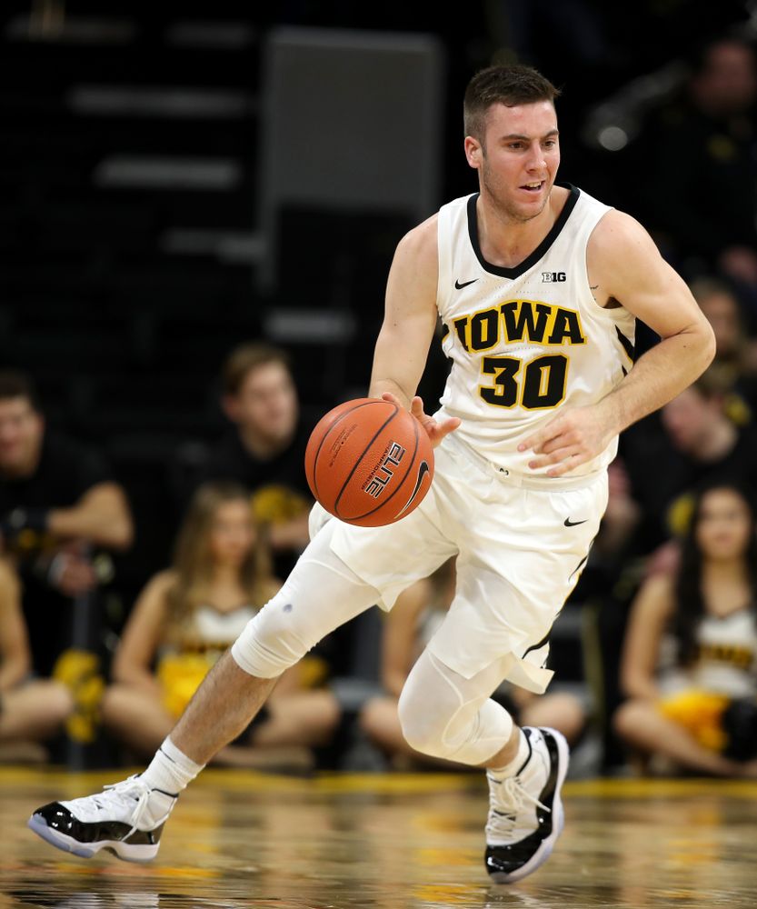 Iowa Hawkeyes guard Connor McCaffery (30) against the Western Carolina Catamounts Tuesday, December 18, 2018 at Carver-Hawkeye Arena. (Brian Ray/hawkeyesports.com)