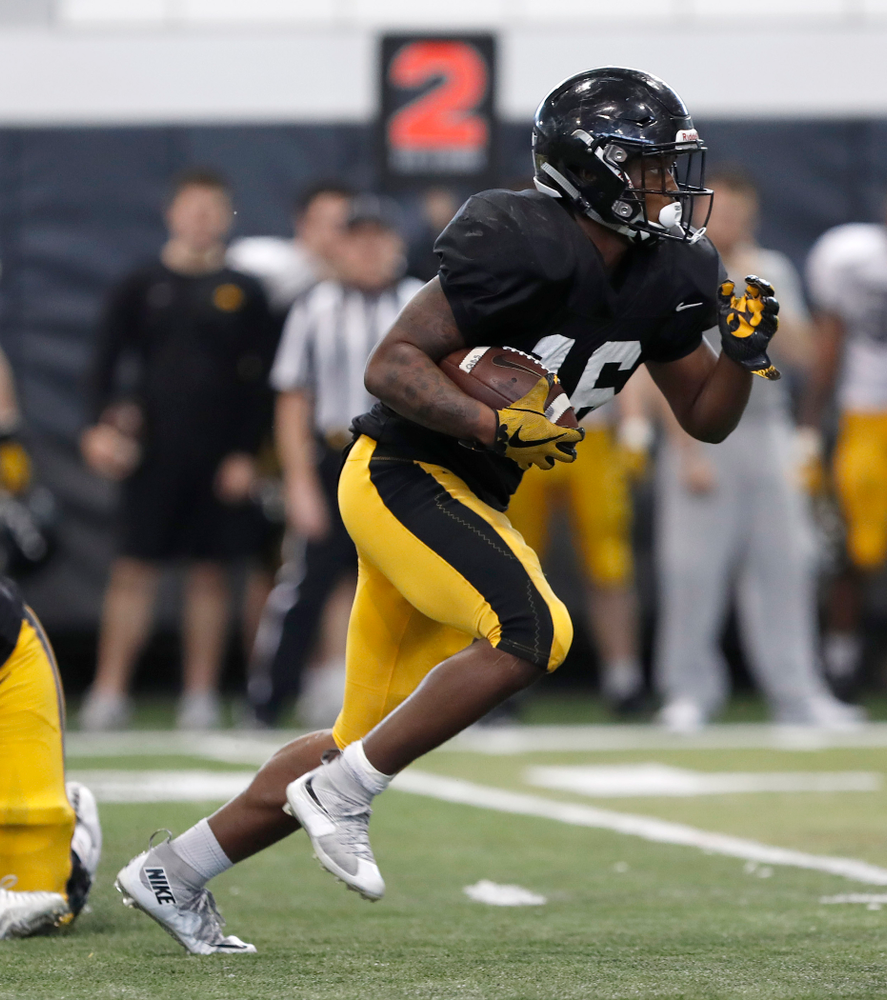 Kyshaun Bryan -- University of Iowa spring football practice No. 6 on March 31, 2018, in Iowa City, Iowa. (Darren Miller/hawkeyesports.com)