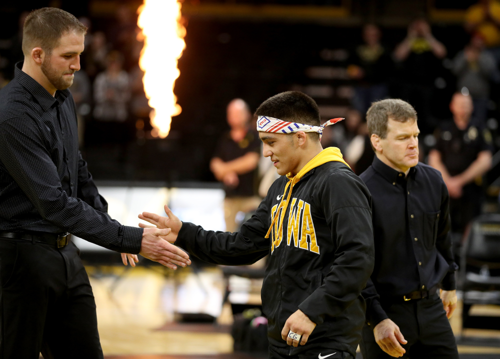 Iowa’s Pat Lugo during senior day activities Sunday, February 23, 2020 at Carver-Hawkeye Arena. (Brian Ray/hawkeyesports.com)