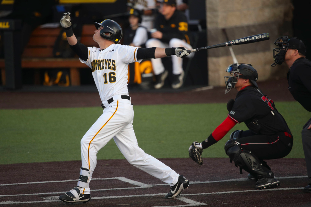 Iowa infielder Tanner Wetrich at game 1 vs Rutgers on Friday, April 5, 2019 at Duane Banks Field. (Lily Smith/hawkeyesports.com)