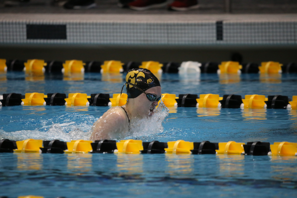 Lexi Horner during Iowa women’s swimming and diving vs Rutgers on Friday, November 8, 2019 at the Campus Wellness and Recreation Center. (Lily Smith/hawkeyesports.com)