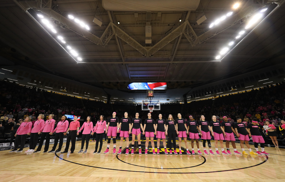 The Iowa Hawkeyes against the seventh ranked Maryland Terrapins Sunday, February 17, 2019 at Carver-Hawkeye Arena. (Brian Ray/hawkeyesports.com)