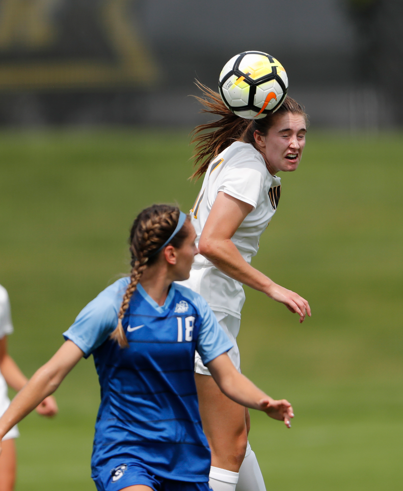 Iowa Hawkeyes Sydney Blitchok (11) against the Creighton Bluejays Sunday, August 19, 2018 at the Iowa Soccer Complex. (Brian Ray/hawkeyesports.com)