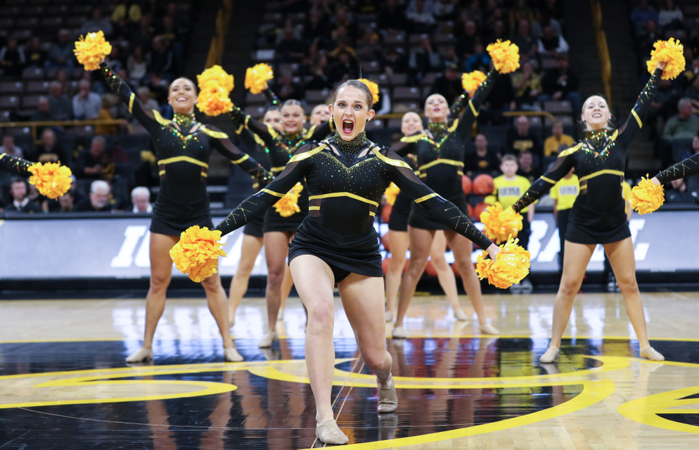 The Iowa Dance Team performs at halftime of the Iowa Hawkeyes game against North Florida Thursday, November 21, 2019 at Carver-Hawkeye Arena. (Brian Ray/hawkeyesports.com)