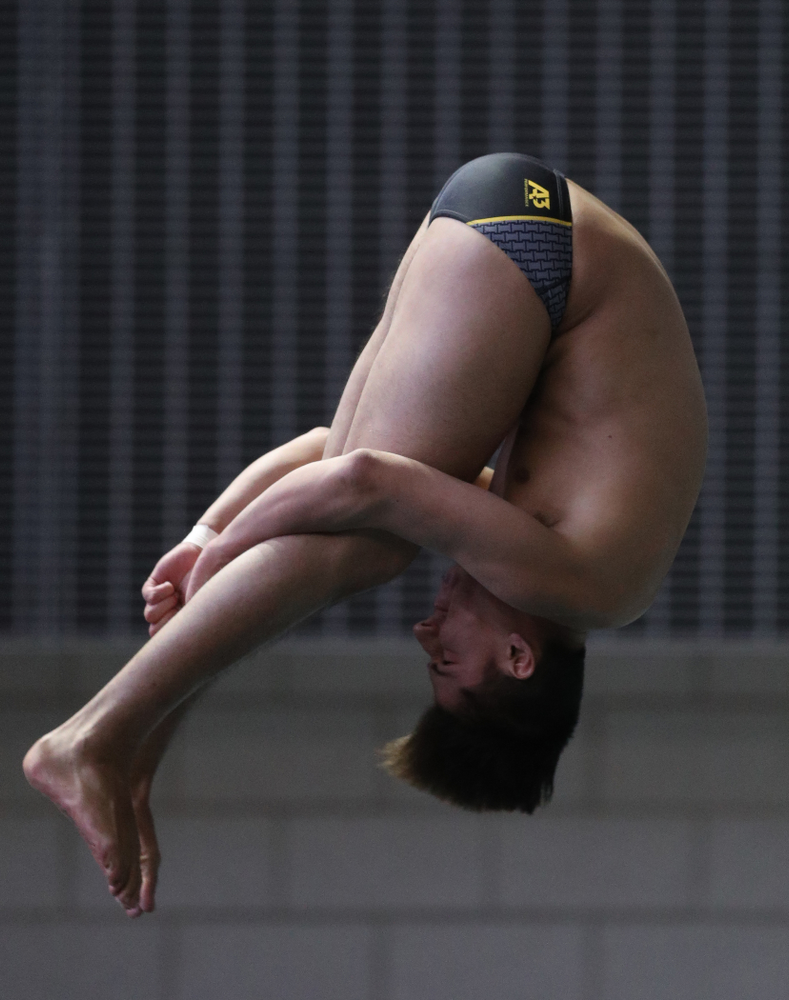 Iowa's Jonatan Posligua competes on the 3-meter springboard during the third day of the 2019 Big Ten Swimming and Diving Championships Thursday, February 28, 2019 at the Campus Wellness and Recreation Center. (Brian Ray/hawkeyesports.com)