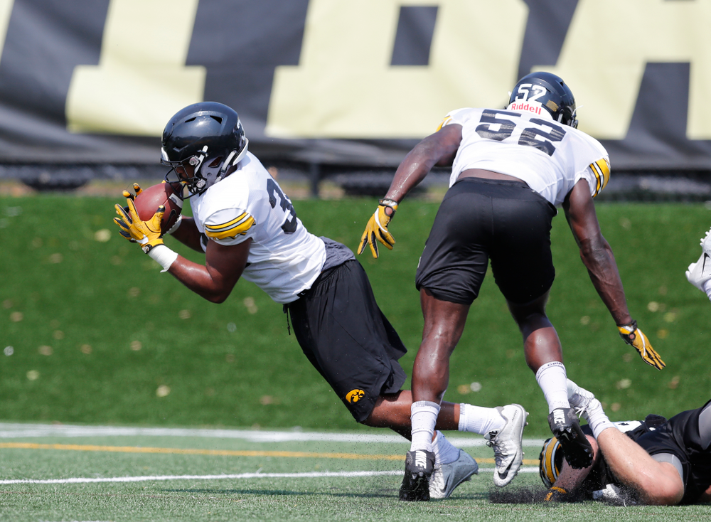 Iowa Hawkeyes linebacker Djimon Colbert (32) during practice No. 7 of fall camp Friday, August 10, 2018 at the Kenyon Football Practice Facility. (Brian Ray/hawkeyesports.com)