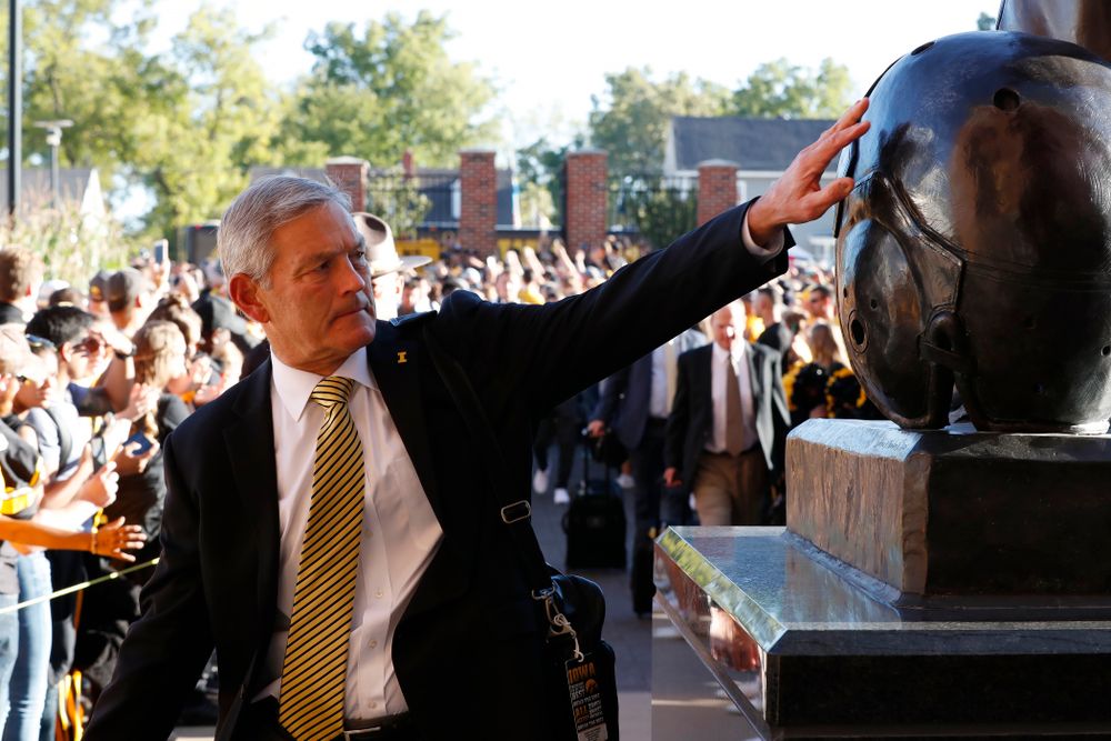 Iowa Hawkeyes head coach Kirk Ferentz against the Wisconsin Badgers Saturday, September 22, 2018 at Kinnick Stadium. (Brian Ray/hawkeyesports.com)