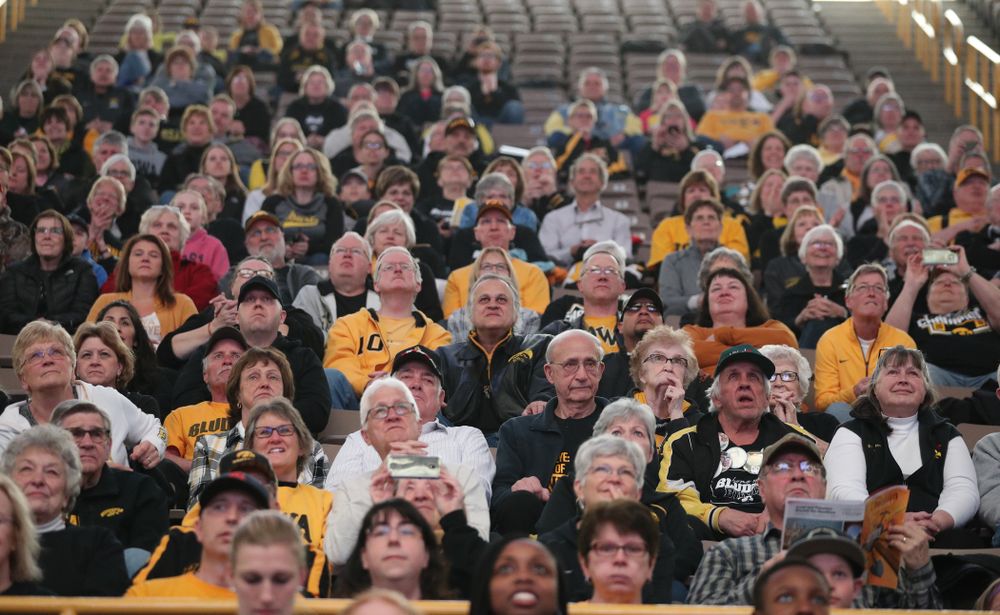 Fans during a celebration of the Iowa Hawkeyes Big Ten Women's Basketball Tournament championship Monday, March 18, 2019 at Carver-Hawkeye Arena. (Brian Ray/hawkeyesports.com)