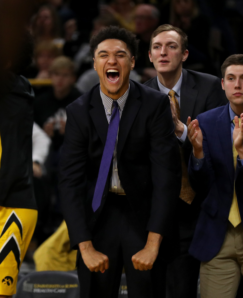 Iowa Hawkeyes forward Cordell Pemsl (35) against the Wisconsin Badgers Friday, November 30, 2018 at Carver-Hawkeye Arena. (Brian Ray/hawkeyesports.com)