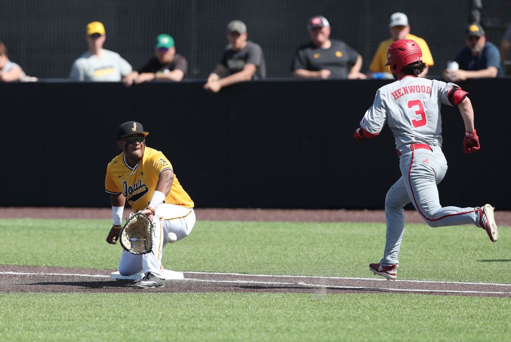 Iowa Hawkeyes Izaya Fullard (20) against the Nebraska Cornhuskers Sunday, April 21, 2019 at Duane Banks Field. (Brian Ray/hawkeyesports.com)