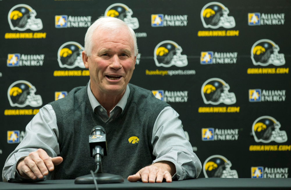 Iowa Hawkeyes defensive line coach Reese Morgan answers questions during a media avaliblity Wednesday, April 16, 2014 at the Hayden Fry Football Complex in Iowa City. (Brian Ray/hawkeyesports.com)