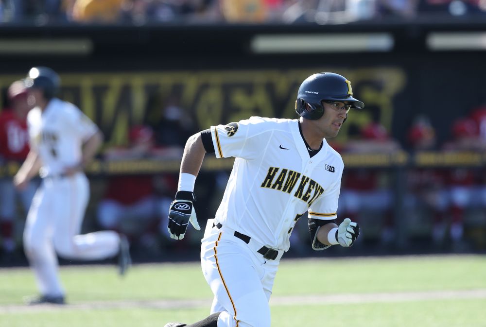 Iowa Hawkeyes infielder Matthew Sosa (31) against the Nebraska Cornhuskers Saturday, April 20, 2019 at Duane Banks Field. (Brian Ray/hawkeyesports.com)