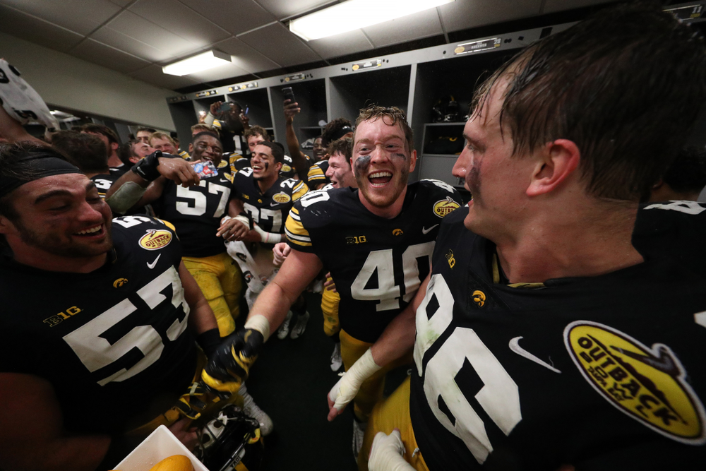 Iowa Hawkeyes defensive end Parker Hesse (40) during their Outback Bowl Tuesday, January 1, 2019 at Raymond James Stadium in Tampa, FL. (Brian Ray/hawkeyesports.com)
