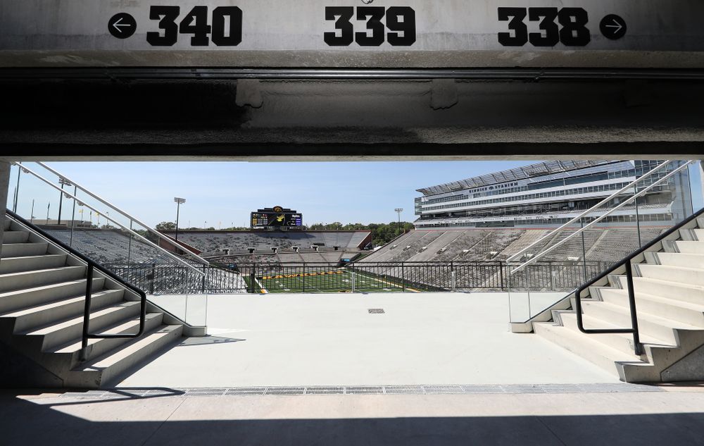 The view from the third level in the new north end zone of Kinnick Stadium Friday, August 9, 2019. (Brian Ray/hawkeyesports.com)