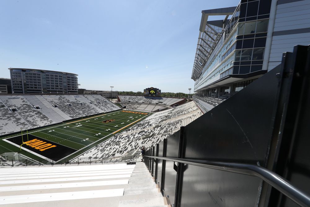 The view from the third level in the new north end zone of Kinnick Stadium Friday, August 9, 2019. (Brian Ray/hawkeyesports.com)