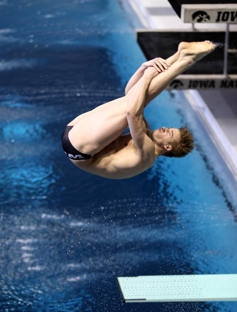 Iowa's Will Brenner competes on the 1-meter springboard during the 2019 Big Ten Swimming and Diving Championships Thursday, February 28, 2019 at the Campus Wellness and Recreation Center. (Brian Ray/hawkeyesports.com)