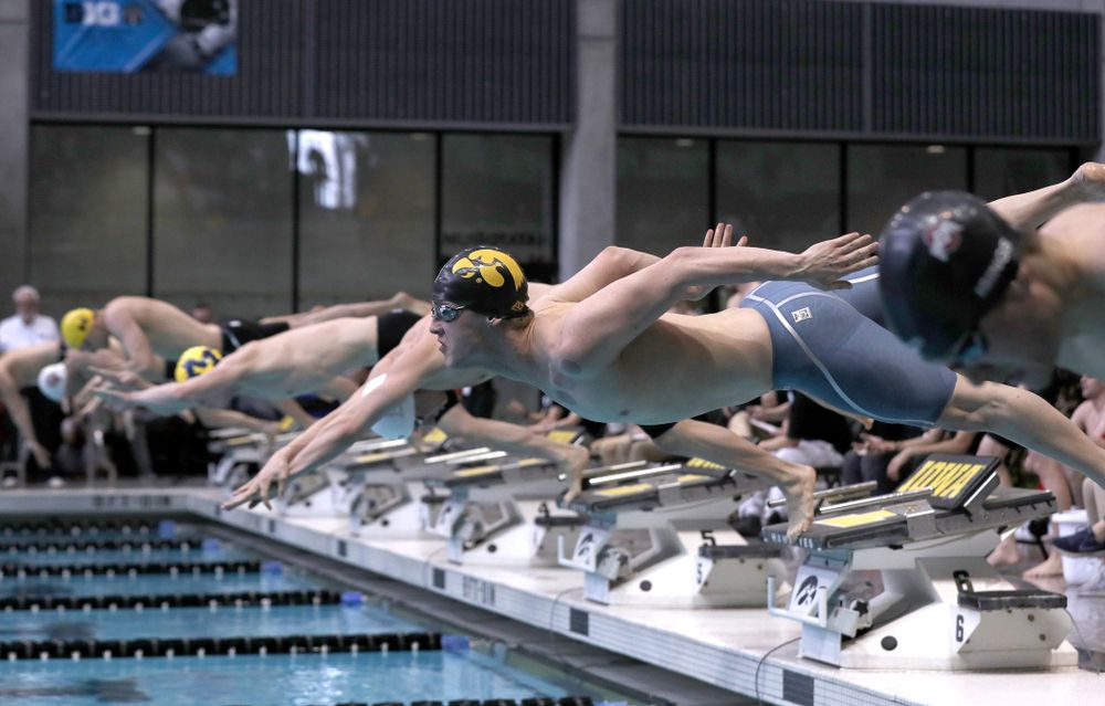 Iowa's Caleb Babb competes in the 200-yard breaststroke during the 2019 Big Ten Men's Swimming and Diving Championships Saturday, March 2, 2019 at the Campus Wellness and Recreation Center. (Brian Ray/hawkeyesports.com)