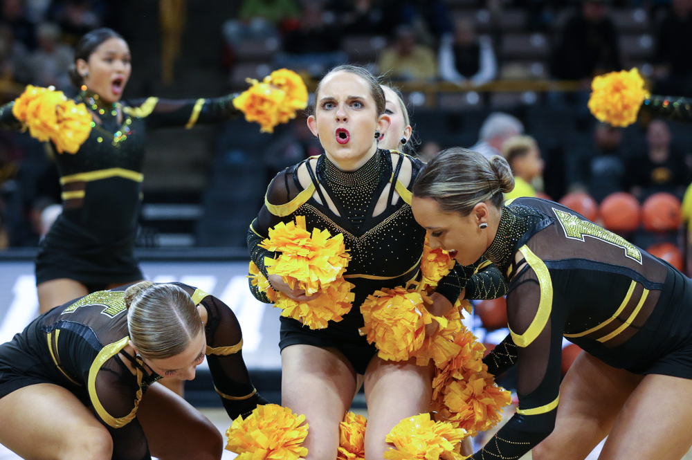 The Iowa Dance Team performs at halftime of the Iowa Hawkeyes game against North Florida Thursday, November 21, 2019 at Carver-Hawkeye Arena. (Brian Ray/hawkeyesports.com)