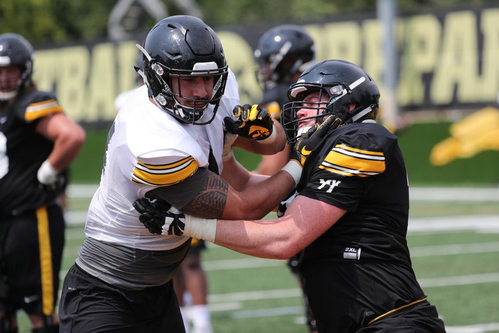 Iowa Hawkeyes defensive end A.J. Epenesa (94) during the third practice of fall camp Sunday, August 5, 2018 at the Kenyon Football Practice Facility. (Brian Ray/hawkeyesports.com)