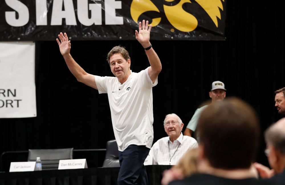 The 1983 Hawkeye Football Coaching Staff at Fry Fest Friday, August 31, 2018 in Coralville. (Brian Ray/hawkeyesports.com)