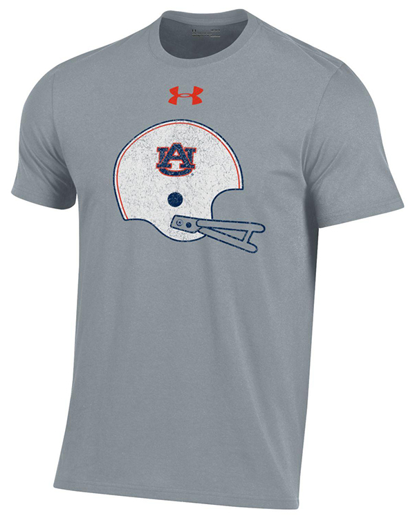 Auburn Tigers Steel Gray Under Armour Retro Football Helmet Logo T