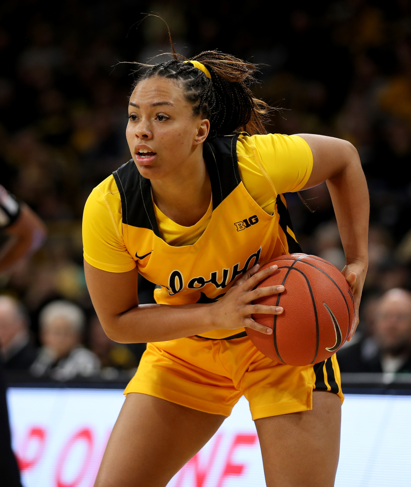 Iowa Hawkeyes guard Alexis Sevillian (5) against the Minnesota Golden Gophers Thursday, February 27, 2020 at Carver-Hawkeye Arena. (Brian Ray/hawkeyesports.com)