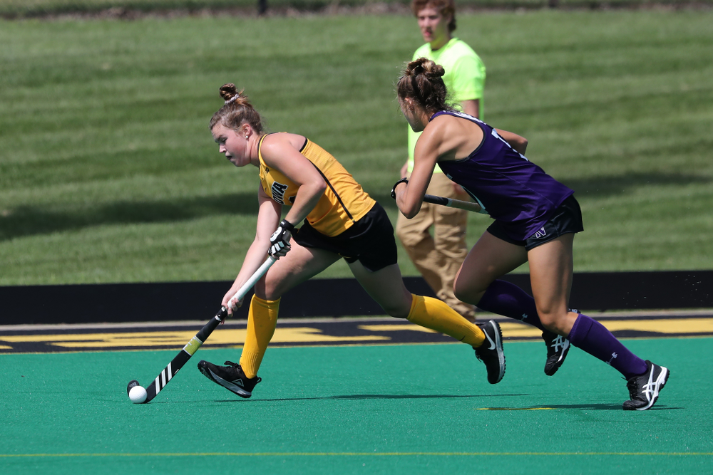 Iowa Hawkeyes Meghan Conroy (5) during an exhibition game against Northwestern Saturday, August 24, 2019 at Grant Field. (Brian Ray/hawkeyesports.com)