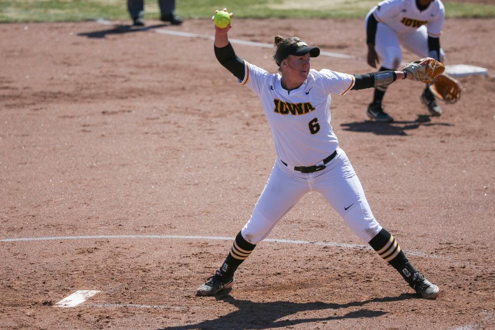 Iowa pitcher Erin Riding (6) at game 3 vs Northwestern on Sunday, March 31, 2019 at Bob Pearl Field. (Lily Smith/hawkeyesports.com)